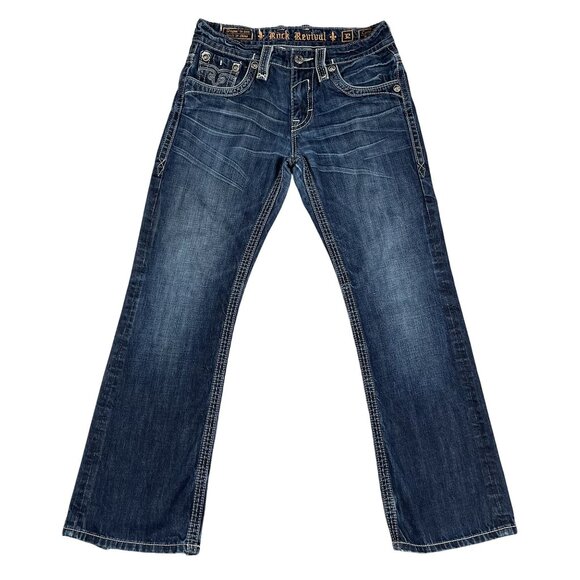 Rock Revival Mens Corbin Boot Jeans Sz 32 x 31 - Picture 1 of 9